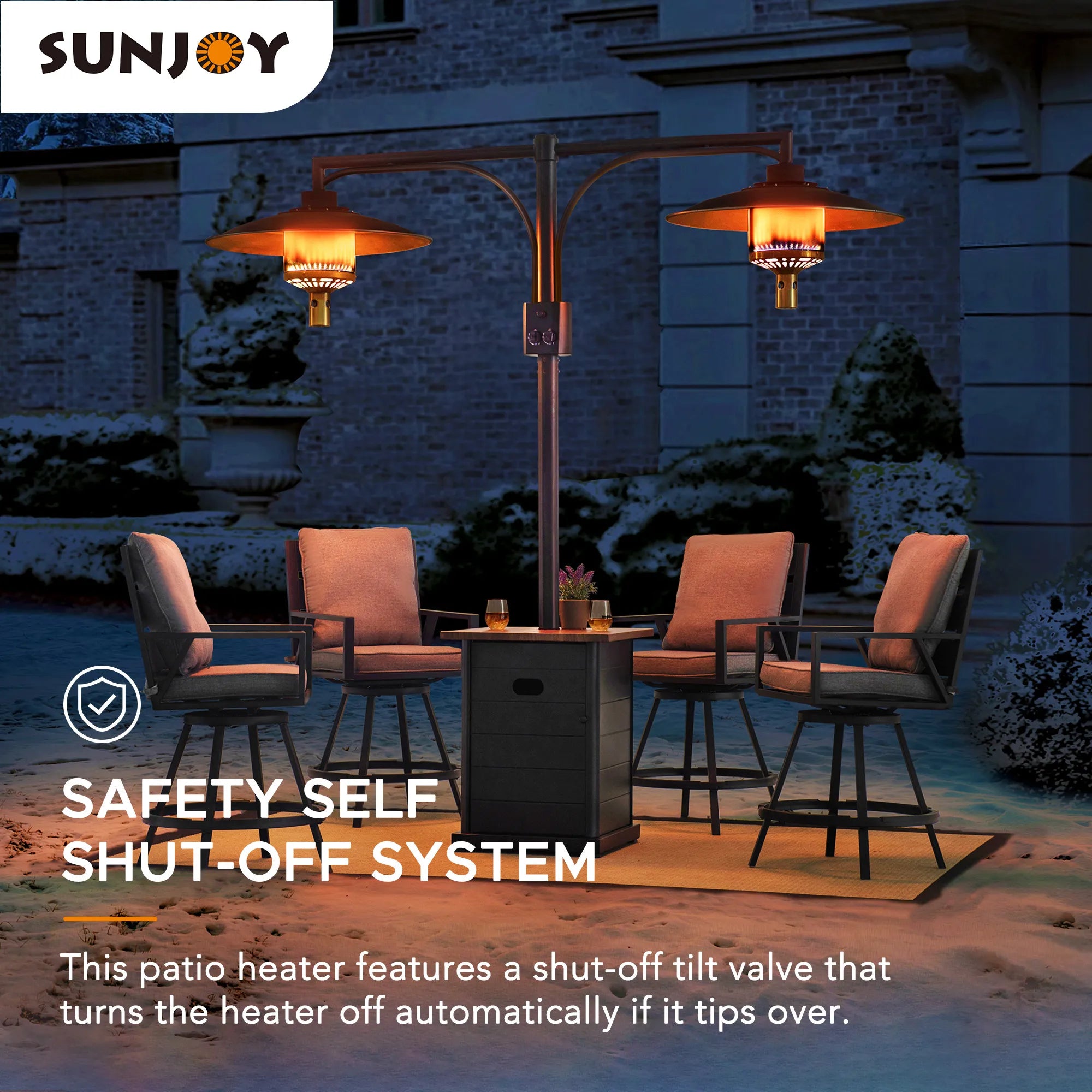SUNJOY Propane Gas Dual Heater with Table Top