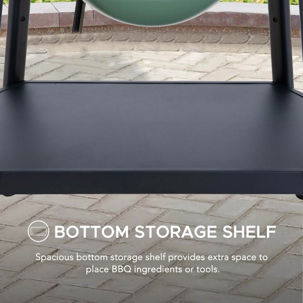 SUNJOY 20 Inch Charcoal Grill, Egg-shaped Outdoor Grill with Pizza Stone, Ultimate BBQ Grill and Smoker with Wheels