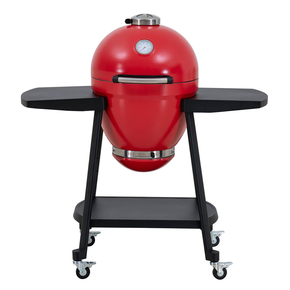 SUNJOY 20 Inch Charcoal Grill, Egg-shaped Outdoor Grill with Pizza Stone, Ultimate BBQ Grill and Smoker with Wheels