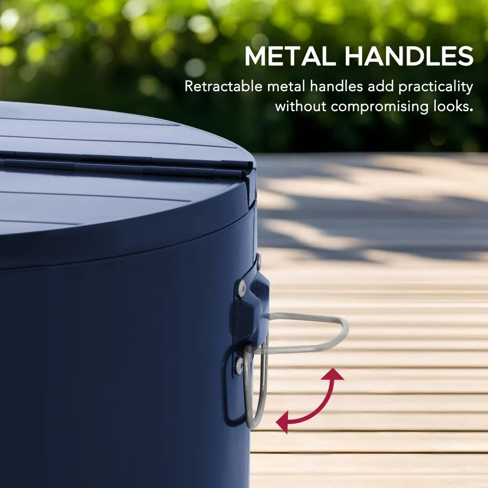 SUNJOY 60 Quart Portable Rolling Ice Chest Drink Cooler Cart with Bottle Opener and Shelf - Blue