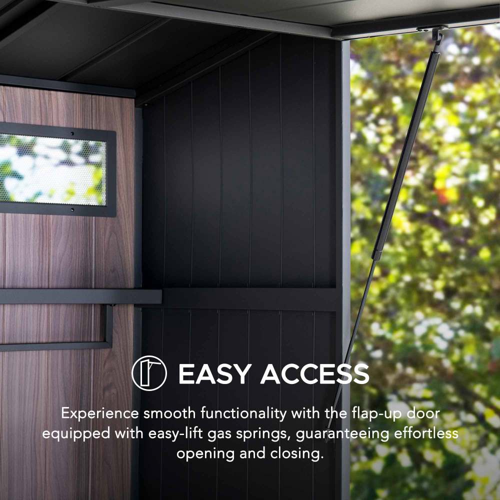 SUNJOY 7x3 Outdoor Kitchen Grill Station with Overhead Lift-Up Door & Folding Sliding Doors for Compact Space