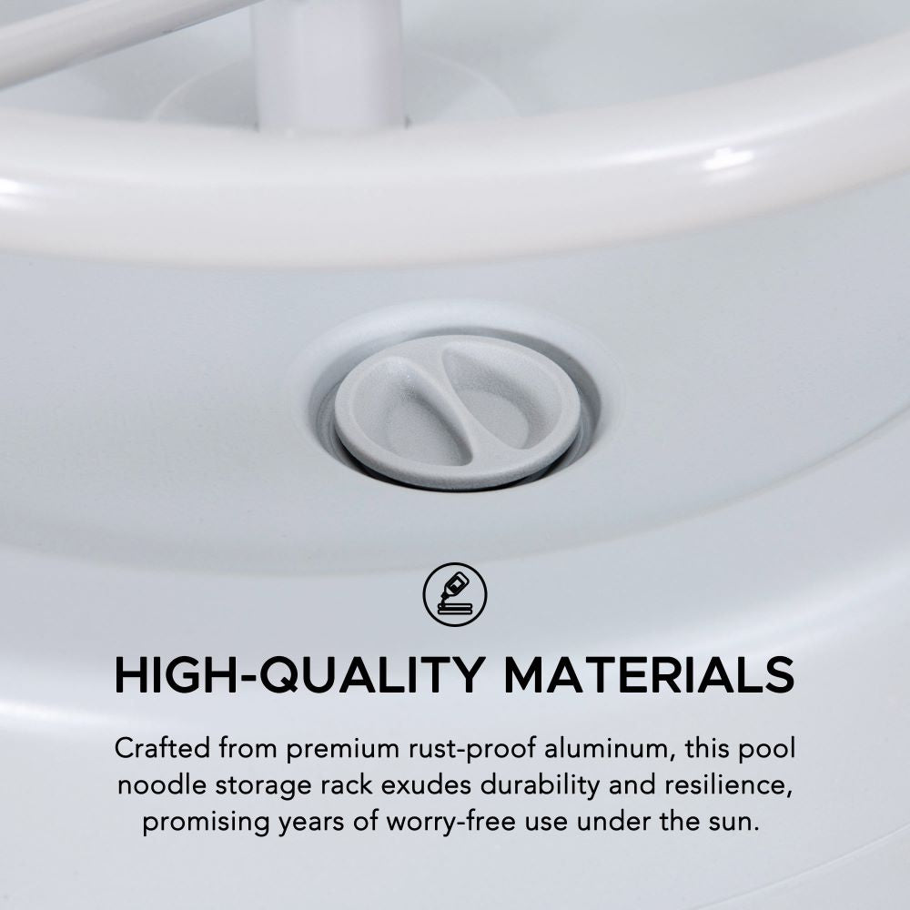 SUNJOY Aluminum Pool Noodle Storage Rack with Water Weighted Base.