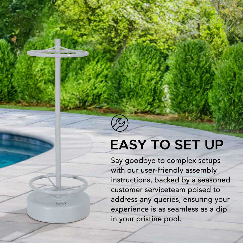 SUNJOY Aluminum Pool Noodle Storage Rack with Water Weighted Base.