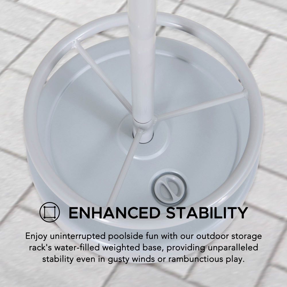 SUNJOY Aluminum Pool Noodle Storage Rack with Water Weighted Base.