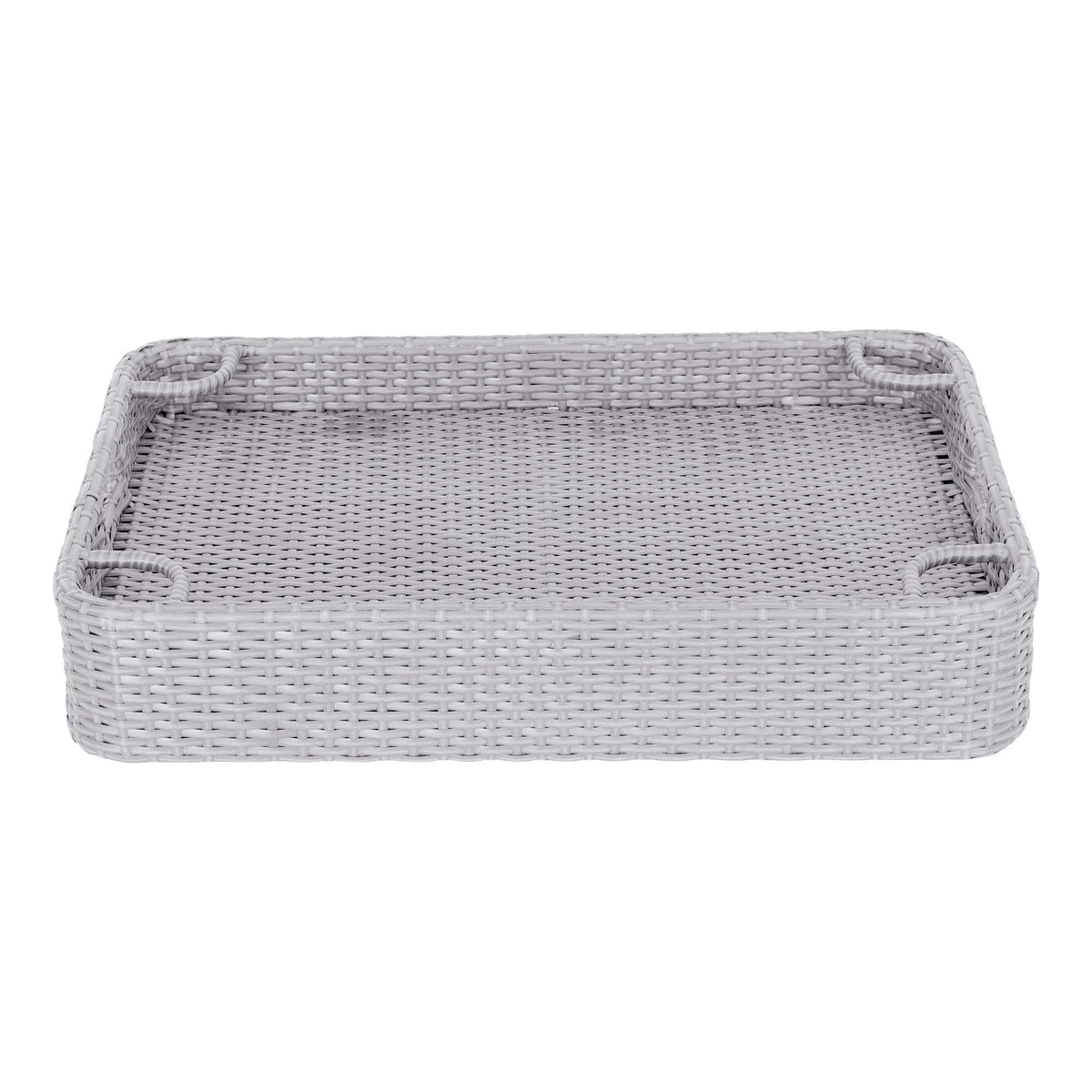 SUNJOY 36x24 Inch Wicker Floating Pool Tray for Drinks and Snacks.
