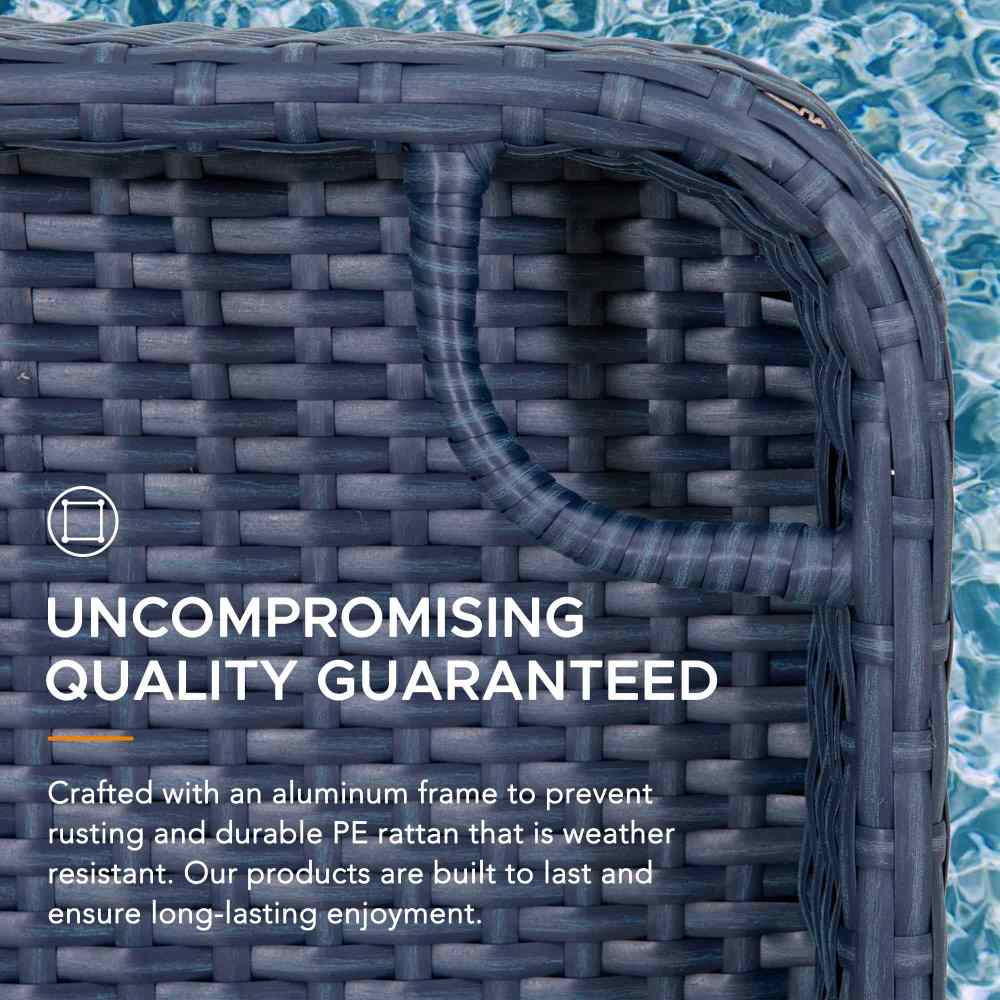 SUNJOY 36x24 Inch Wicker Floating Pool Tray for Drinks and Snacks.
