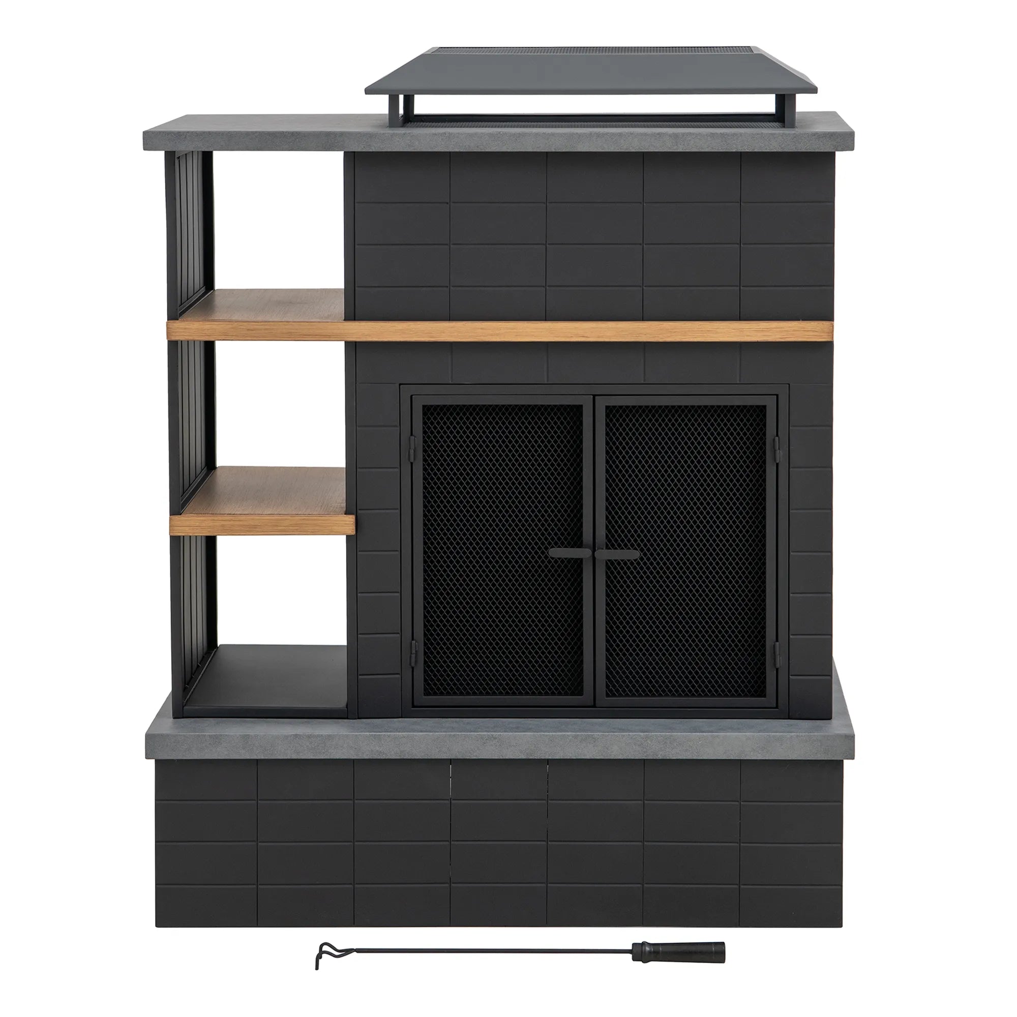 Heritage Steel Wood Burning Fireplace 42", with Log Holders