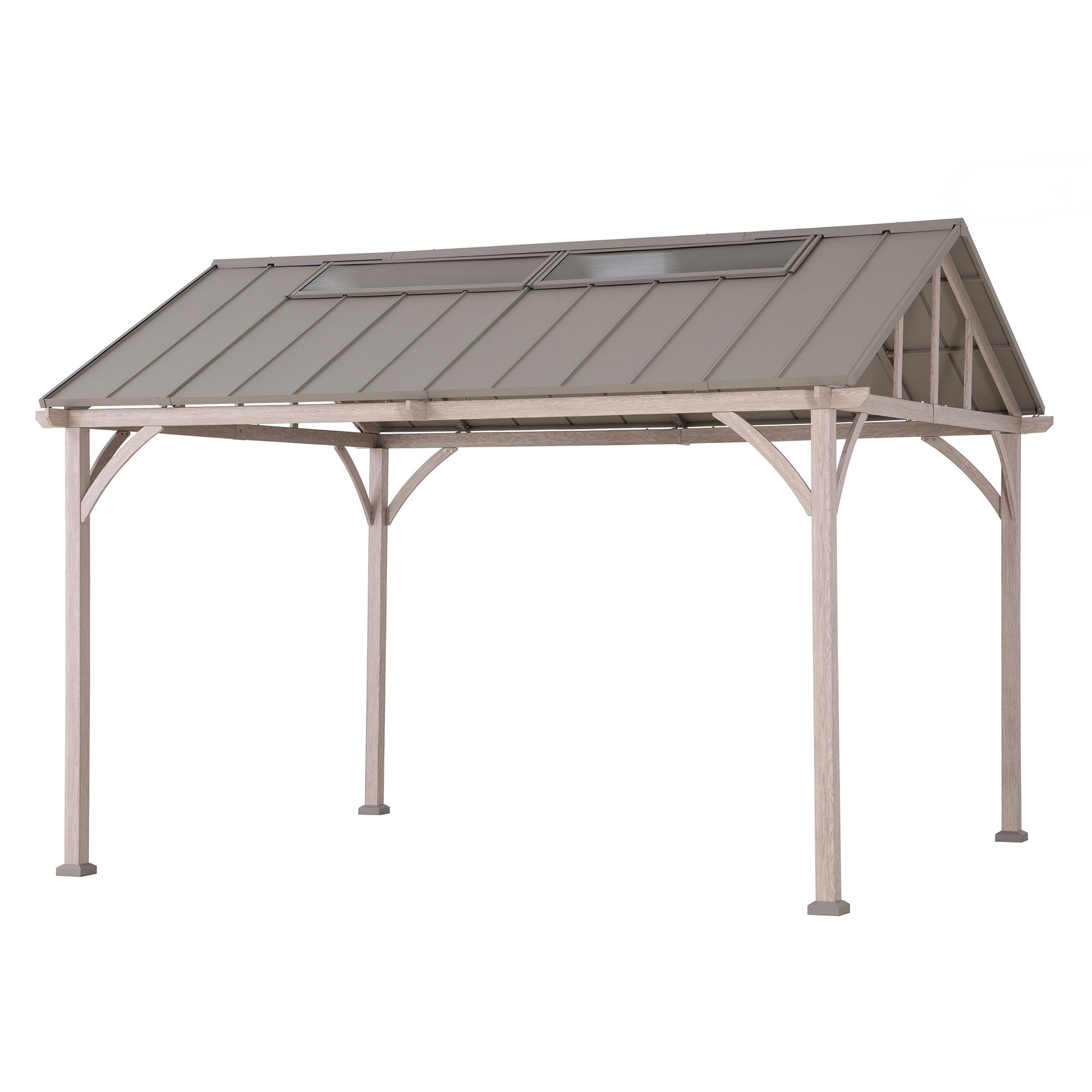 Extra-Tall Hardtop Gazebo 11' x 13' - Wood Finish