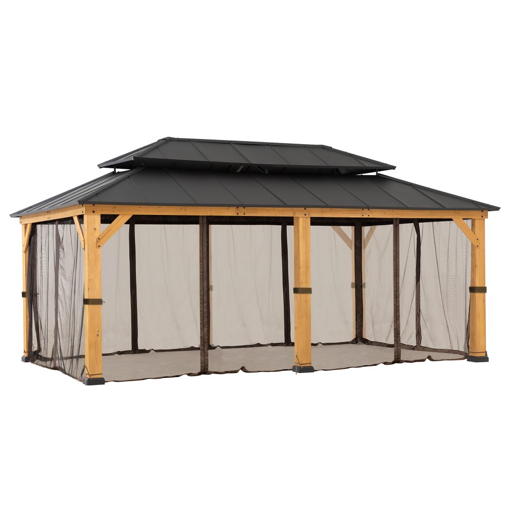 SUNJOY Replacement Gazebo Mosquito Netting Outdoor Patio for 12x20 ft Gazebo