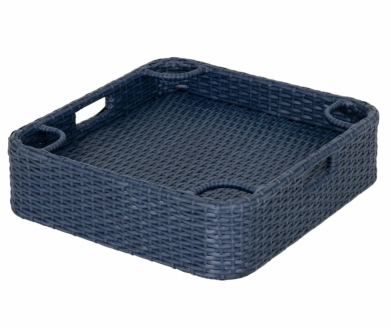 Aquasis Wicker Floating Pool Tray 24" x 24" - Deep Navy