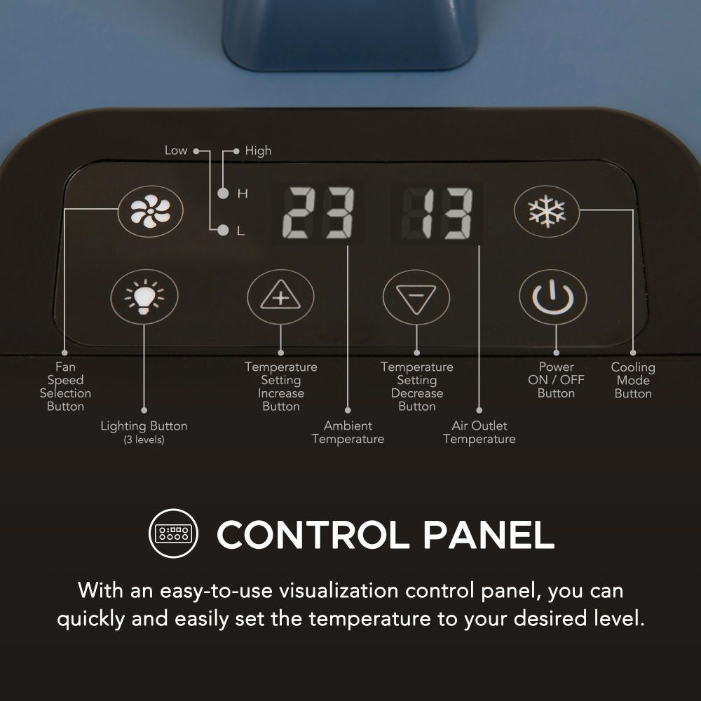 SUNJOY IceCove Portable Air Conditioner with Power Bank for Outdoor Tents and Indoors - Blue