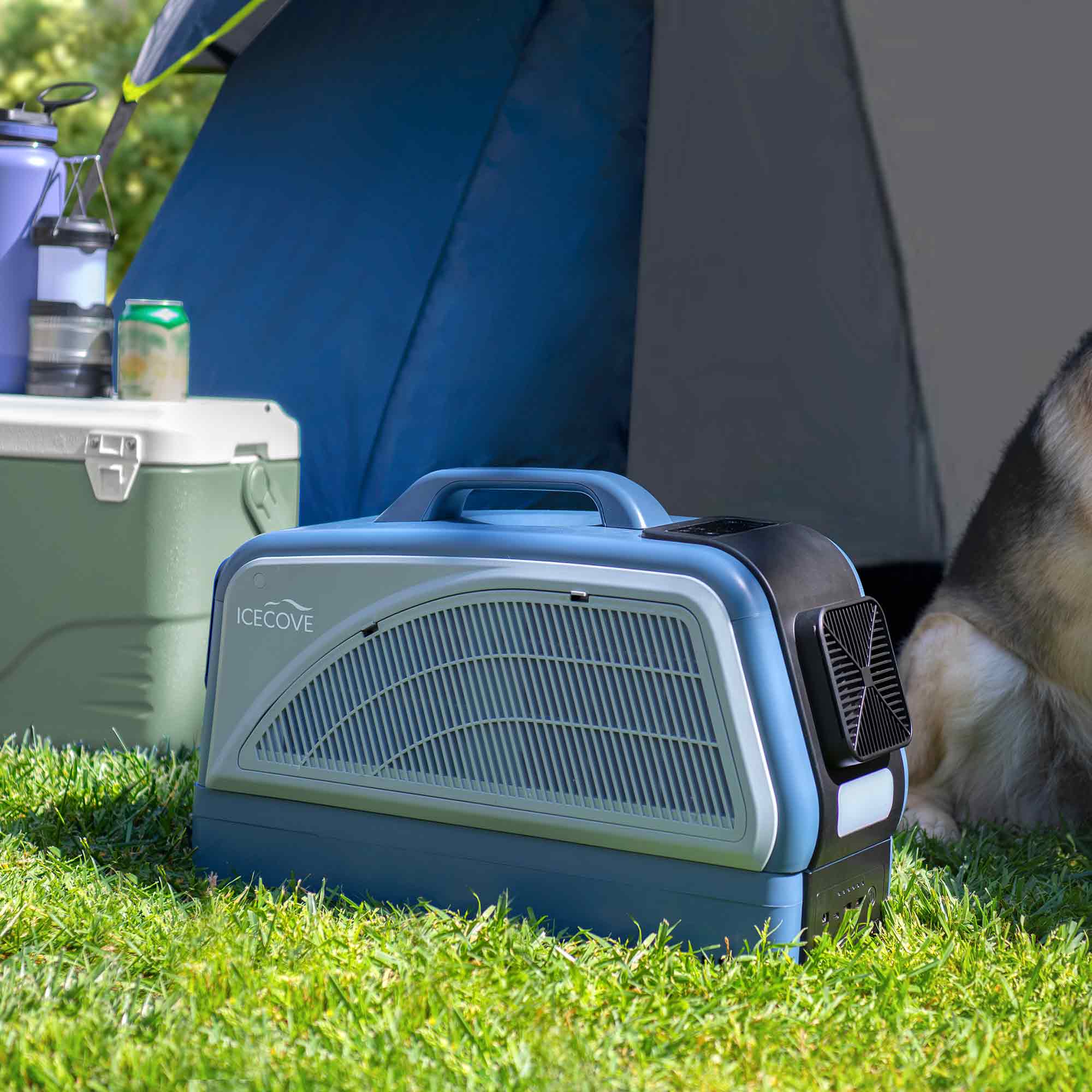 SUNJOY IceCove Portable Air Conditioner with Power Bank for Outdoor Tents and Indoors - Blue