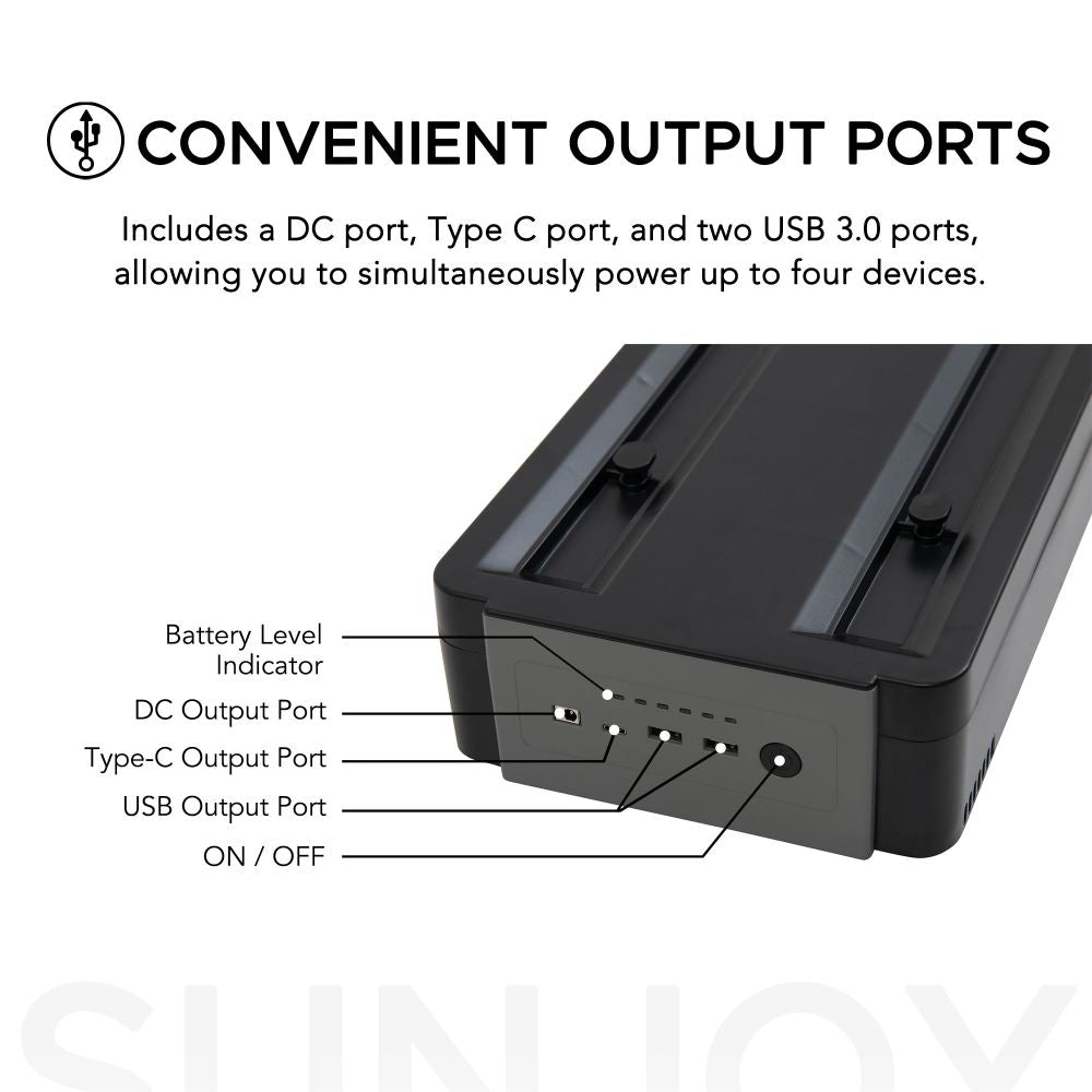 SUNJOY IceCove Portable Power Bank for Outdoor Tents and Indoors Portable Air Conditioner - Gray