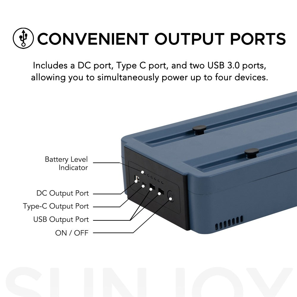 SUNJOY IceCove Portable Air Conditioner with Power Bank for Outdoor Tents and Indoors - Blue