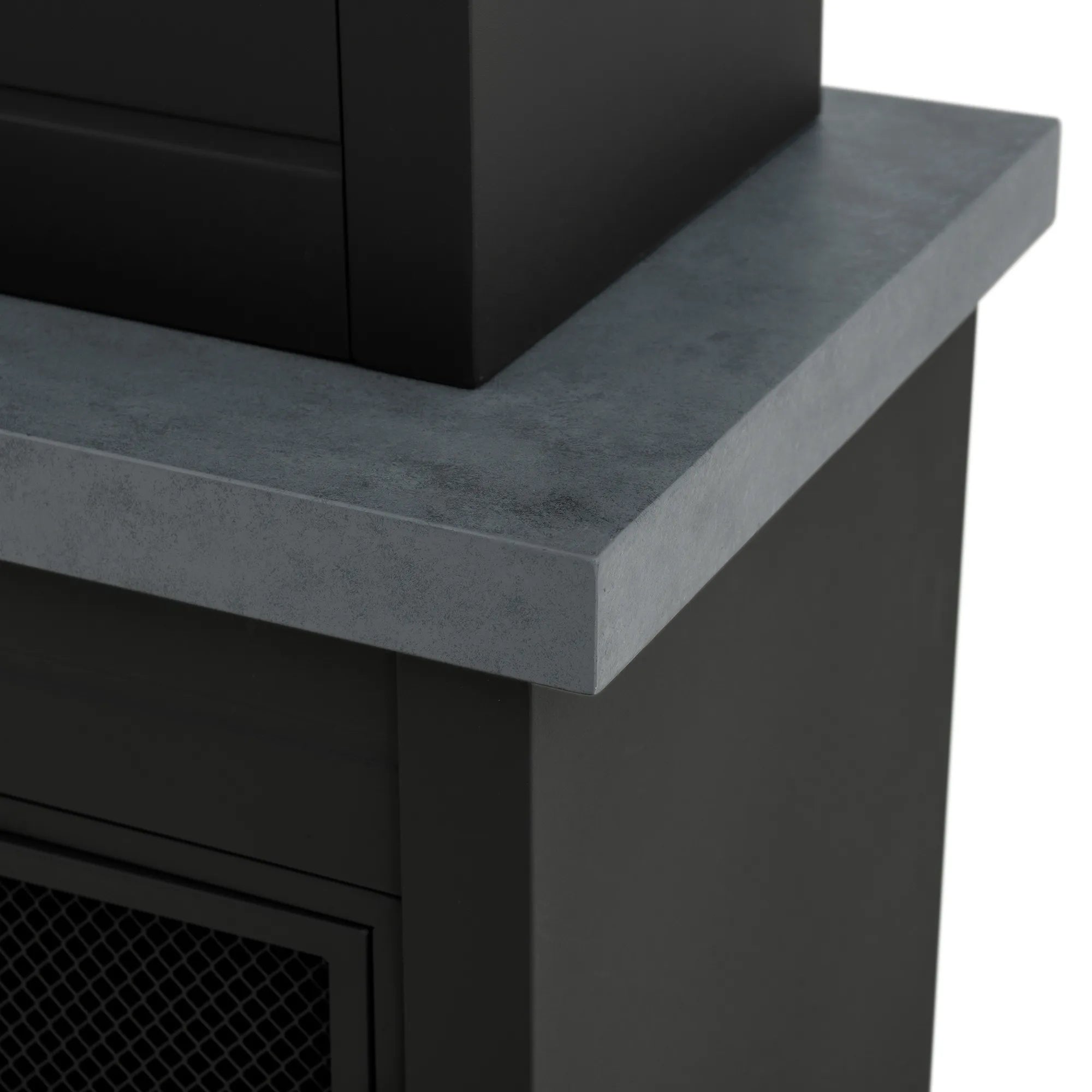 Nordic Modern Wood Burning Fireplace 76", with Log Holders - Black