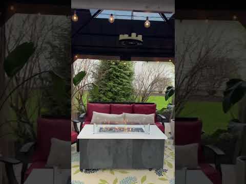 SUNJOY 11x13 Wooden Gazebo with Solar Panel, LED Lights and Ceiling Hook