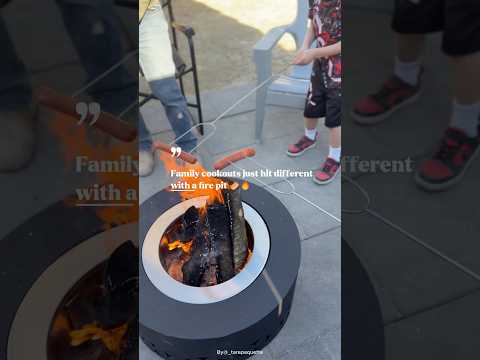 Customer Show of SUNJOY 28 Inch Round Stainless Steel Smokeless Fire Pit with PVC Cover and Poker