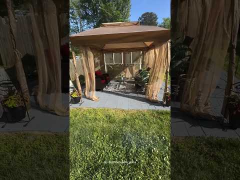 SUNJOY 11x11 Pop Up Gazebo, Outdoor Patio Steel Gazebo, 2-Tier Backyard Portable Gazebo with Netting