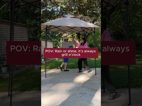 SUNJOY 8x5 Pop up Grill Gazebo with Magnetic LED Light and Carrying Bag