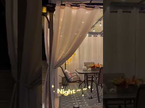 SUNJOY Outdoor Patio 9x13 Modern Tan Metal Arched Pergola Kit with Bar Shelf