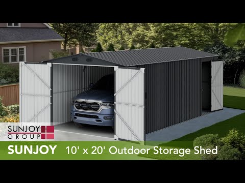 Product Show of SUNJOY 10x20 Storage Shed Kits with Lockable Doors and Vents