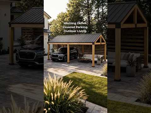 Newville Galvanized Steel Roof Wood Carport 10' x 20'