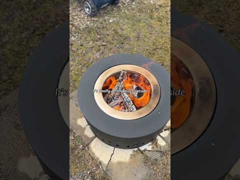 Customer Show of SUNJOY 28 Inch Round Stainless Steel Smokeless Fire Pit with PVC Cover and Poker