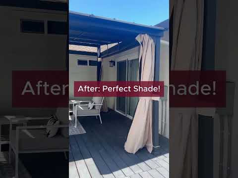 SUNJOY Merriam Wall Mounted Gazebo, Black Aluminum & Metal Frame Lean to Gazebo with Curtains and Netting