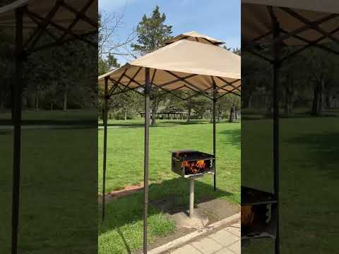 SUNJOY 5x8 Pop up Grill Gazebo with Magnetic LED Light and Carrying Bag