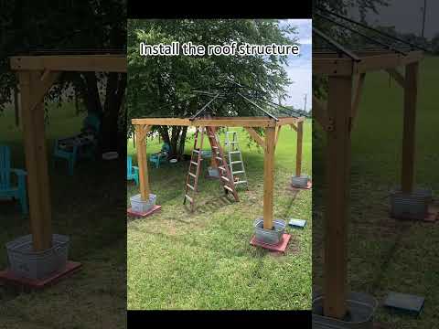 SUNJOY Outdoor Patio 11x11 2-Tier Wooden Frame Backyard Hardtop Gazebo with Ceiling Hook