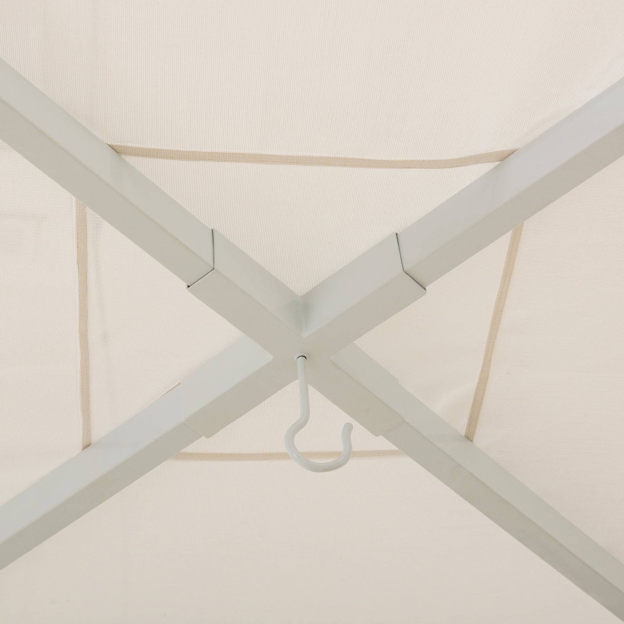 SUNJOY Outdoor Patio 10x10 White Steel Flat Backyard Soft Top Gazebo with Ceiling Hook