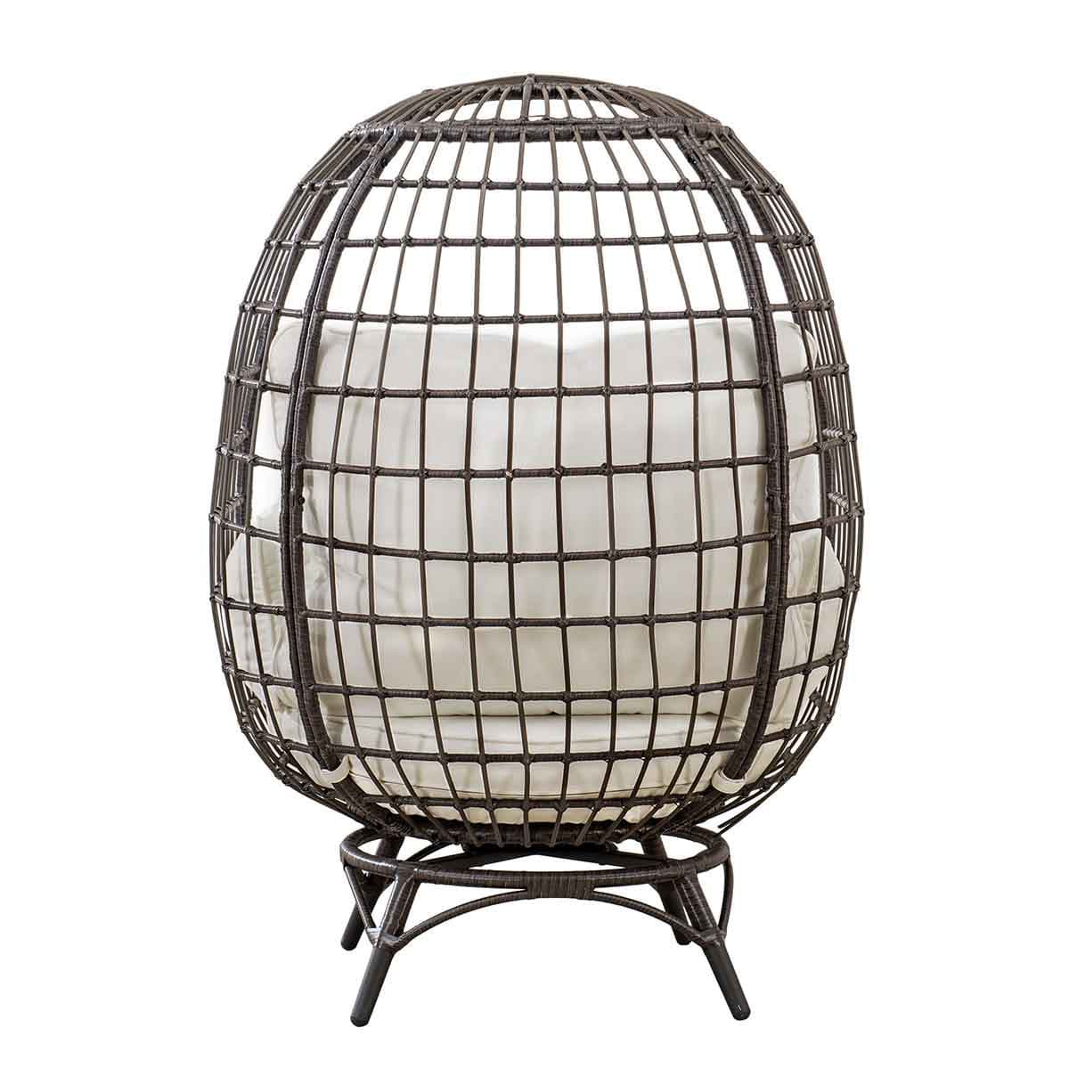 SUNJOY Metal Frame Swivel Egg Cuddle Chair with Cushions