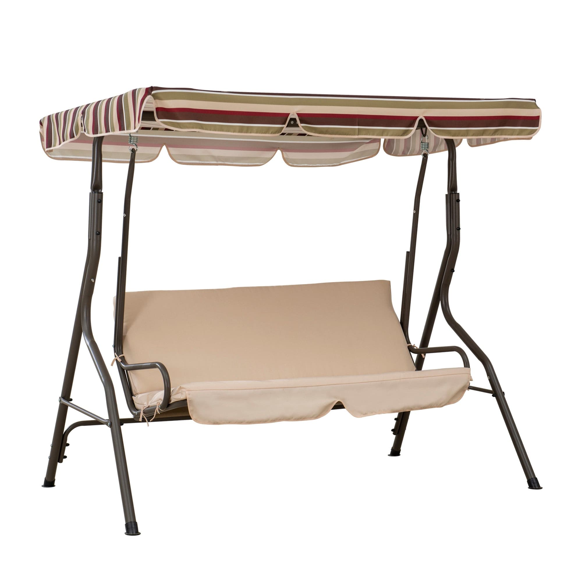 Sunjoy 2-Seat Steel Patio Swing Chair with Tilt Canopy.
