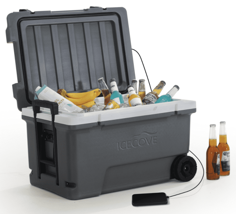 SUNJOY 60-Quart Best Large Beach Ice Cooler with Wheels and Handle