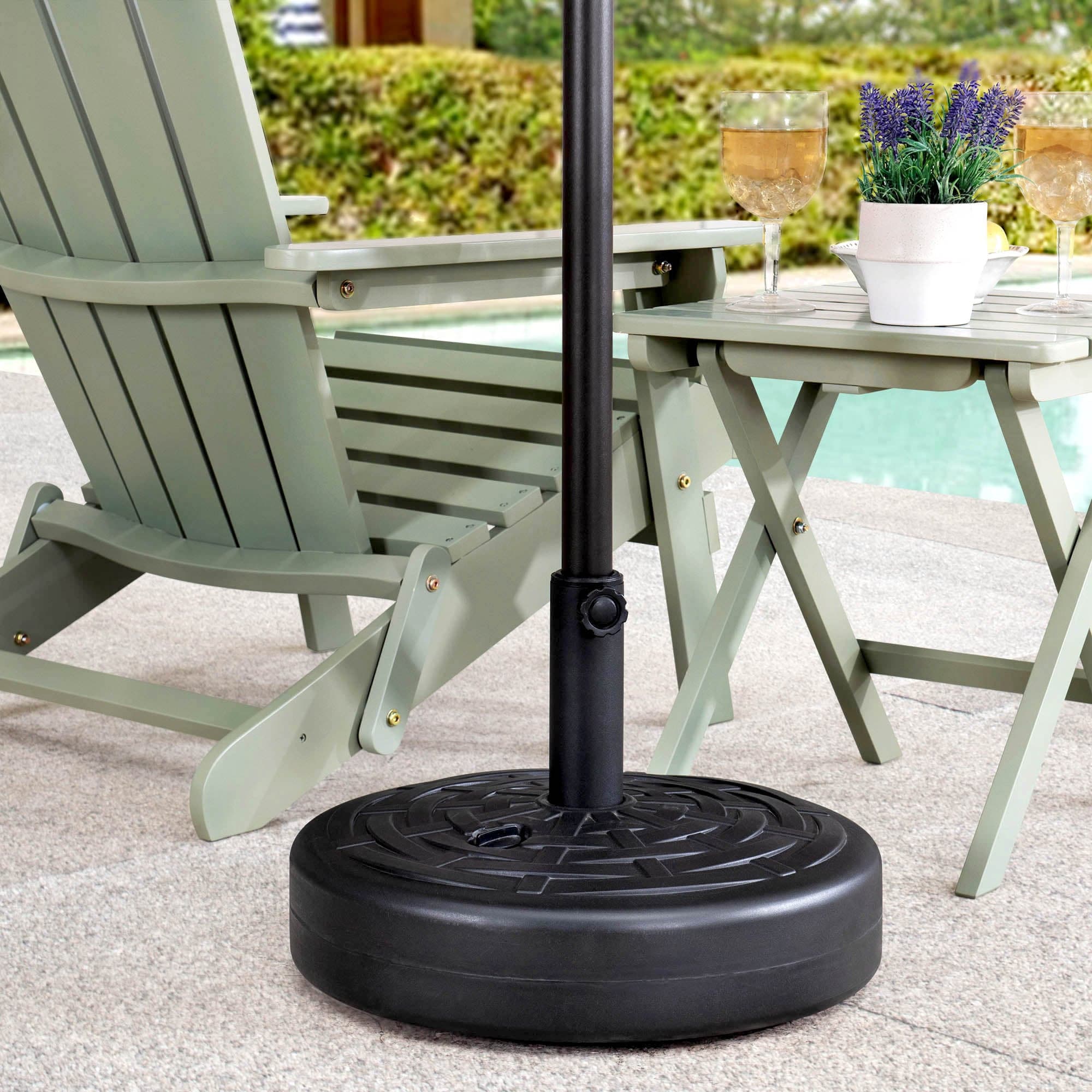 SUNJOY Universal Black Water & Sand Inject Weave Texture Patio Umbrella Base