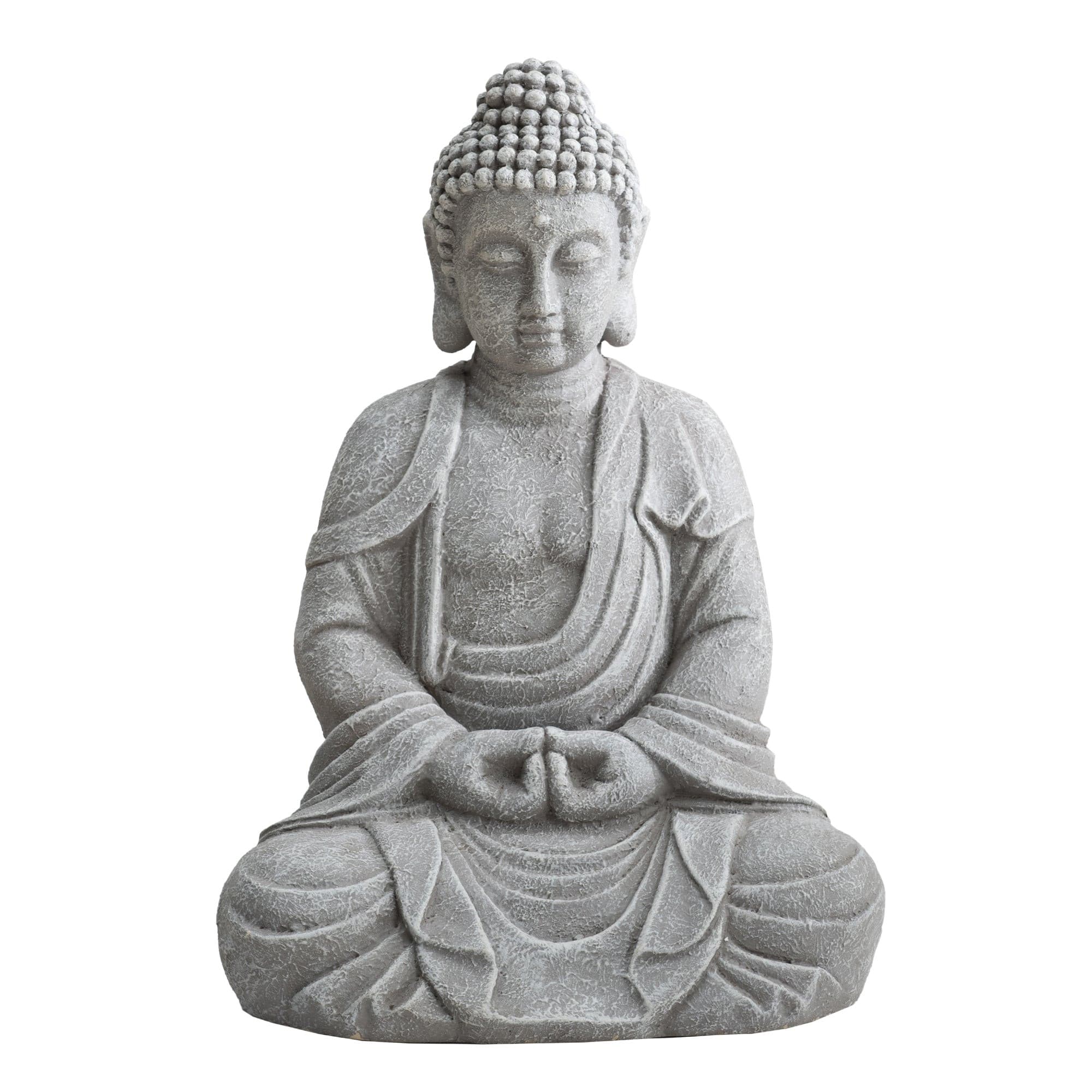SUNJOY Buddha Statue 20 in. Large Sized Buddha Garden Statue Gray Decorative Outdoor Buddha Statue