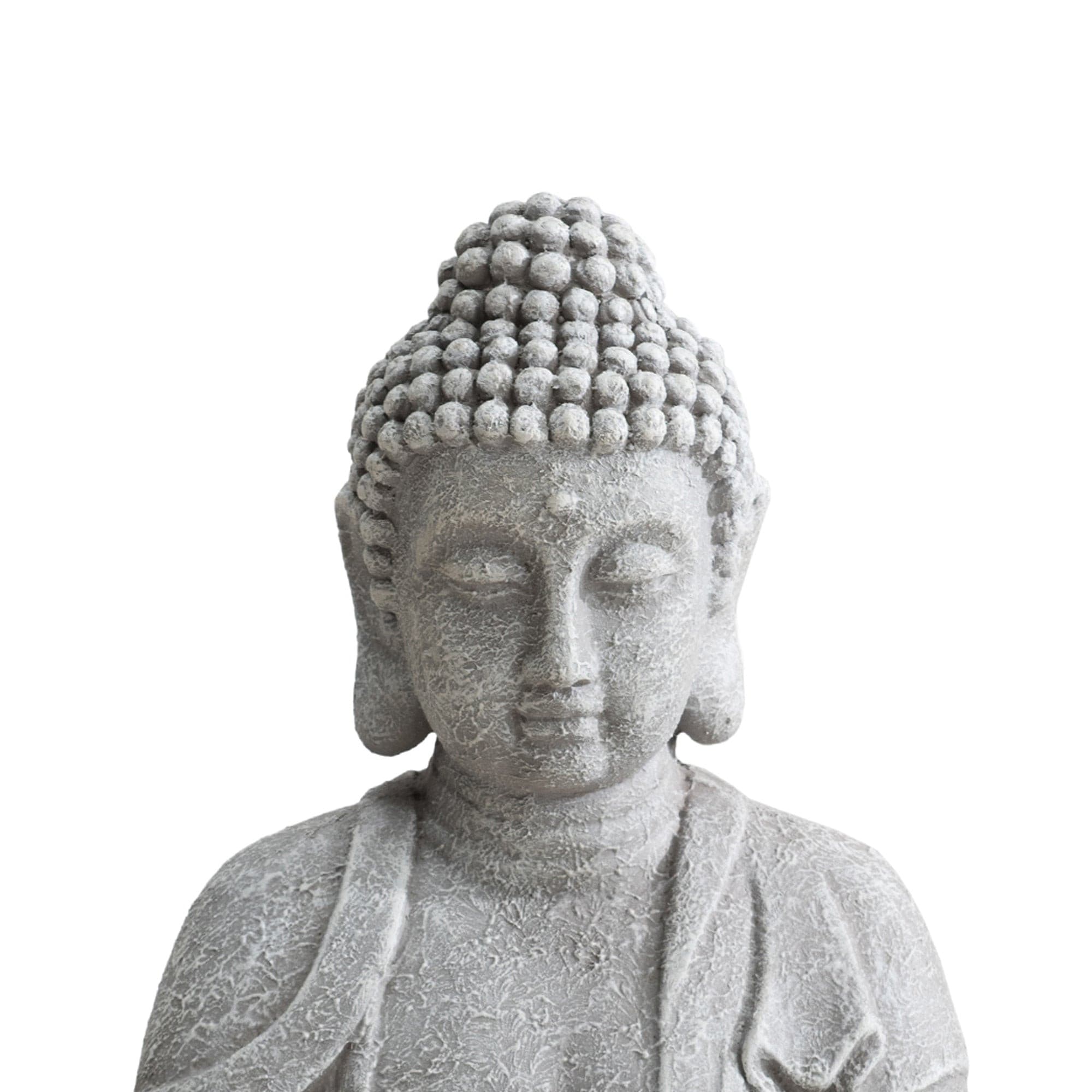 SUNJOY Buddha Statue 20 in. Large Sized Buddha Garden Statue Gray Decorative Outdoor Buddha Statue