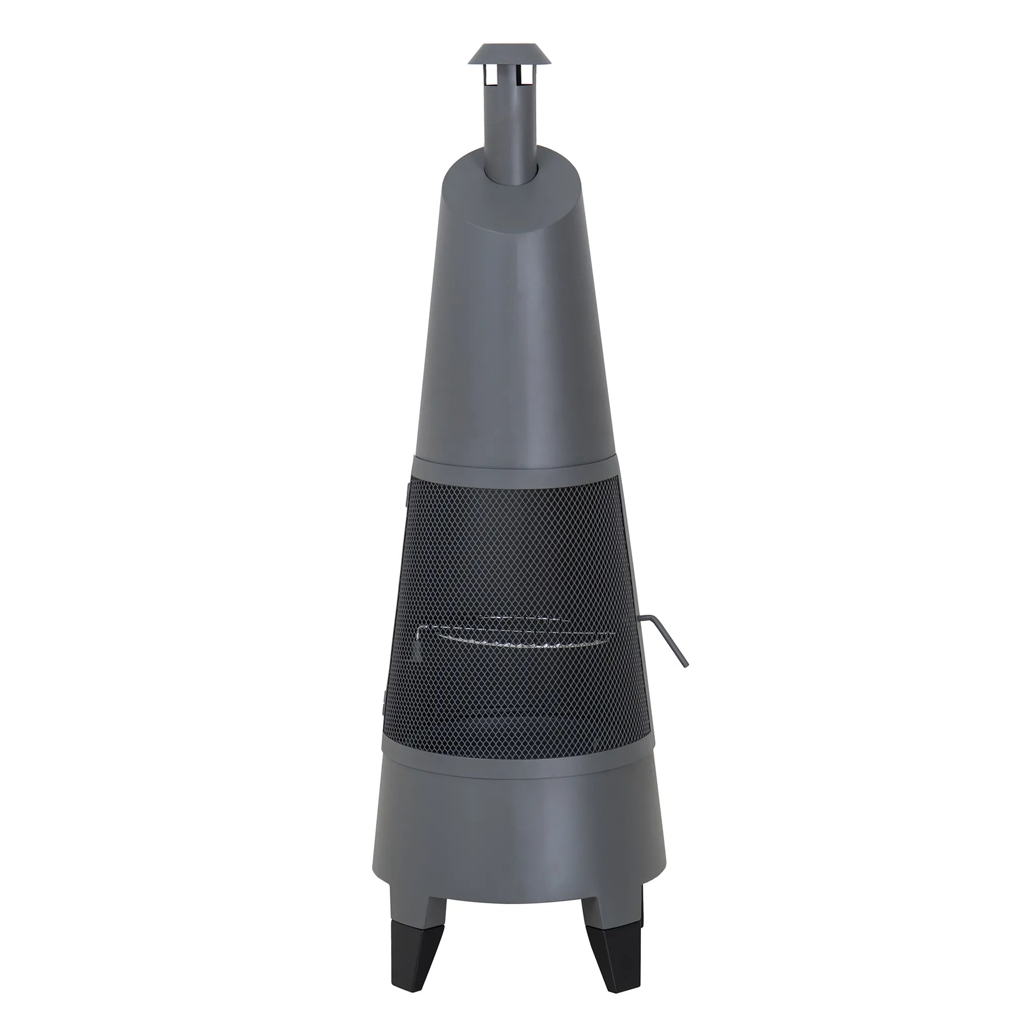 Alpine 2-in-1 Chiminea Fire Pit & Grill 57" - Gray