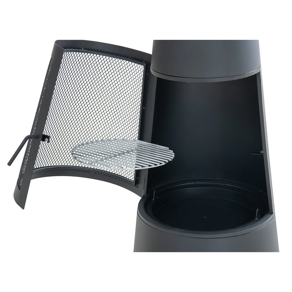 Alpine 2-in-1 Chiminea Fire Pit & Grill 57" - Black