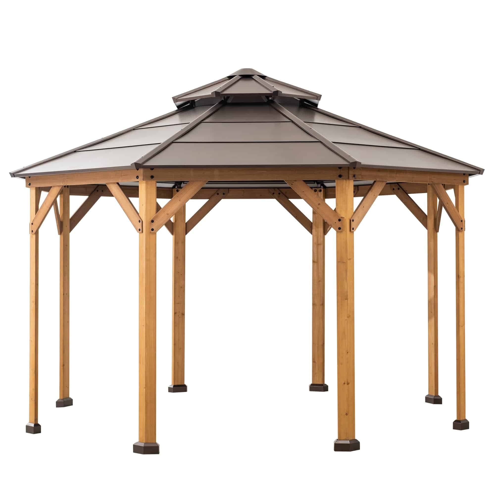 13x13 Outdoor Octagon Wooden Gazebo Kit | SUNJOY Canada