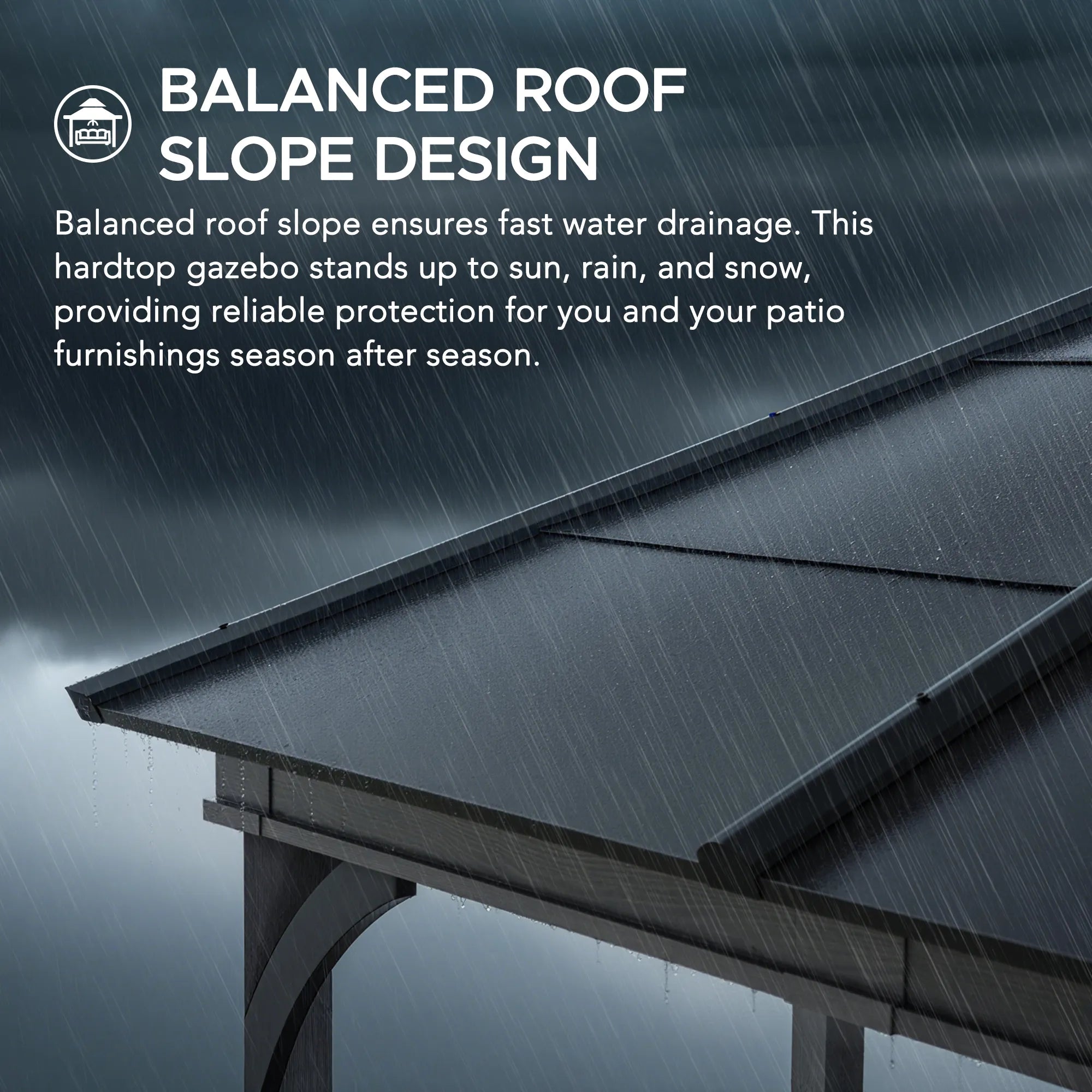 SUNJOY Ashland Hexagon Gazebo | 18x18 Outdoor Hardtop Gazebo