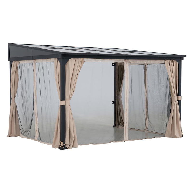 Sunjoy 10x 12 Mounted Gazebo| Lean to Pavilion |10x 12 Lean to Gazebo