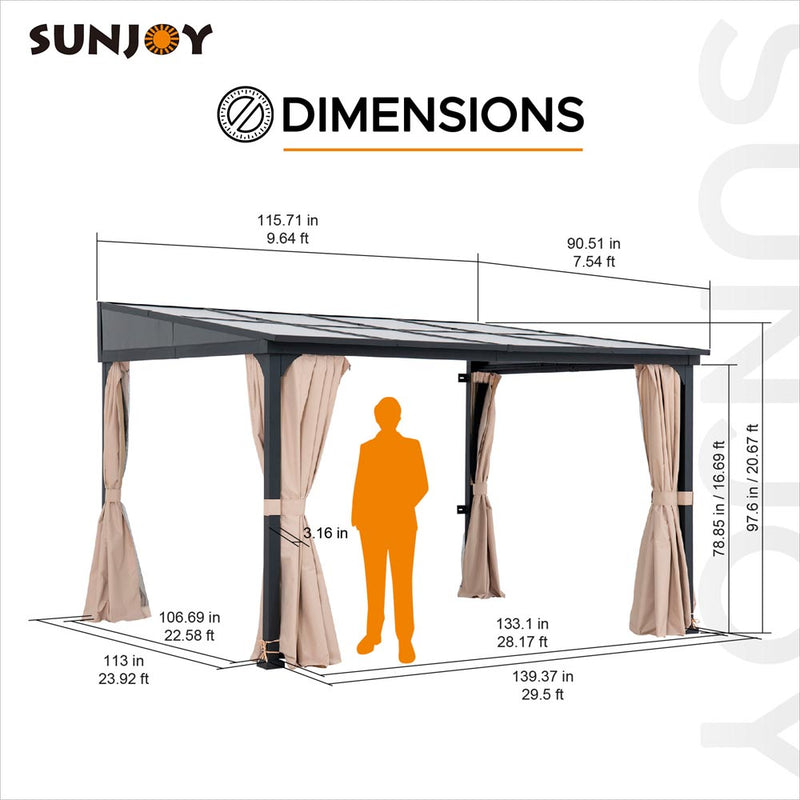 Sunjoy Gazebo| Polycarbonate Roof Gazebo | Sunjoy 10X12 Metal Gazebo