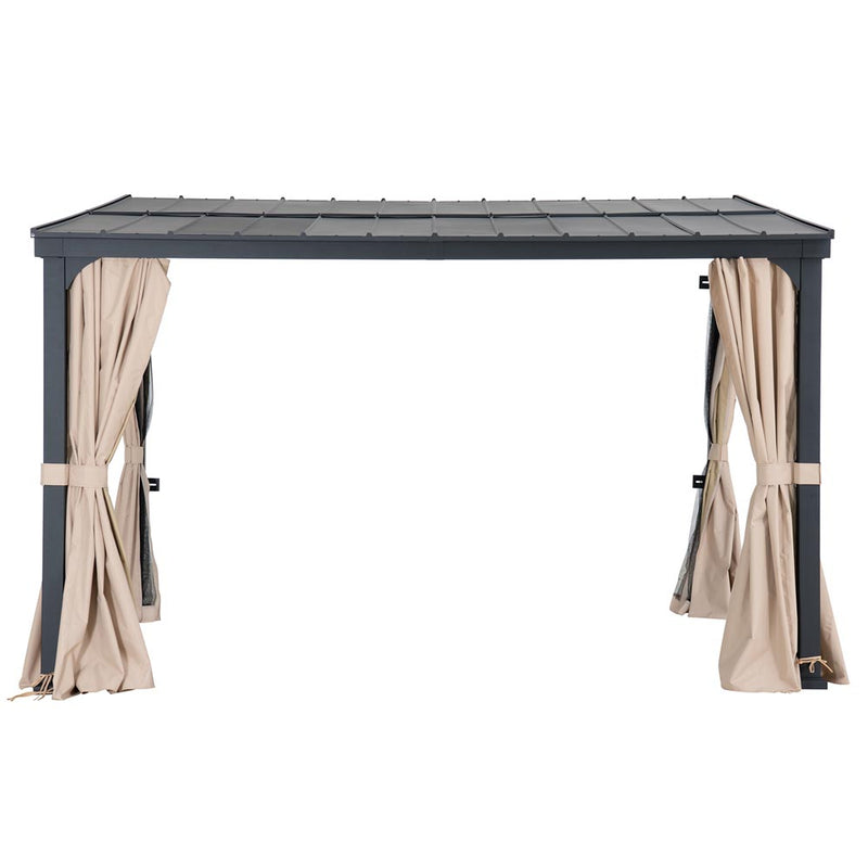 Sunjoy 10x 12 Mounted Gazebo| Lean to Pavilion |10x 12 Lean to Gazebo