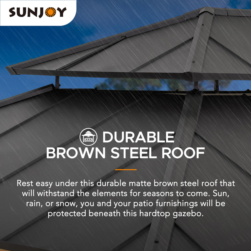 Sunjoy Outdoor Gazebo | Steel Roof Gazebo | 12x16 Hardtop Gazebo