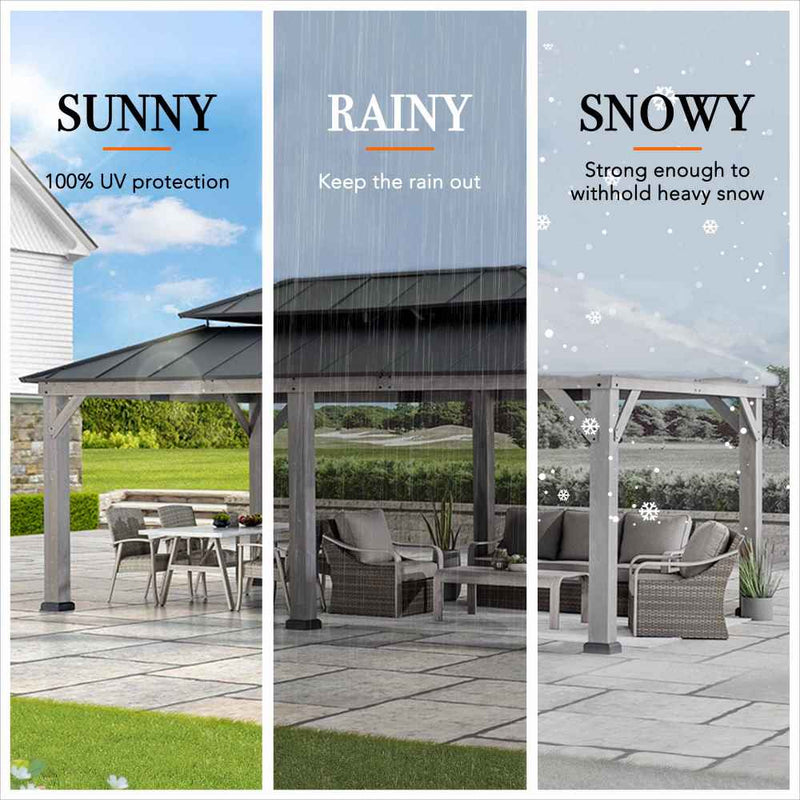 Sunjoy Hardtop Gazebo | 12x20 Hardtop Gazebo | Metal Hardtop Gazebo