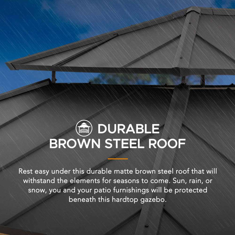 Sunjoy Outdoor Gazebo | Steel Roof Gazebo | 12x16 Hardtop Gazebo