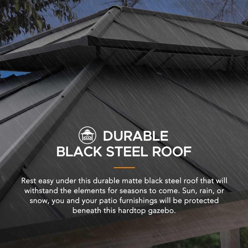 Sunjoy Outdoor Gazebo | Steel Roof Gazebo | 12x16 Hardtop Gazebo