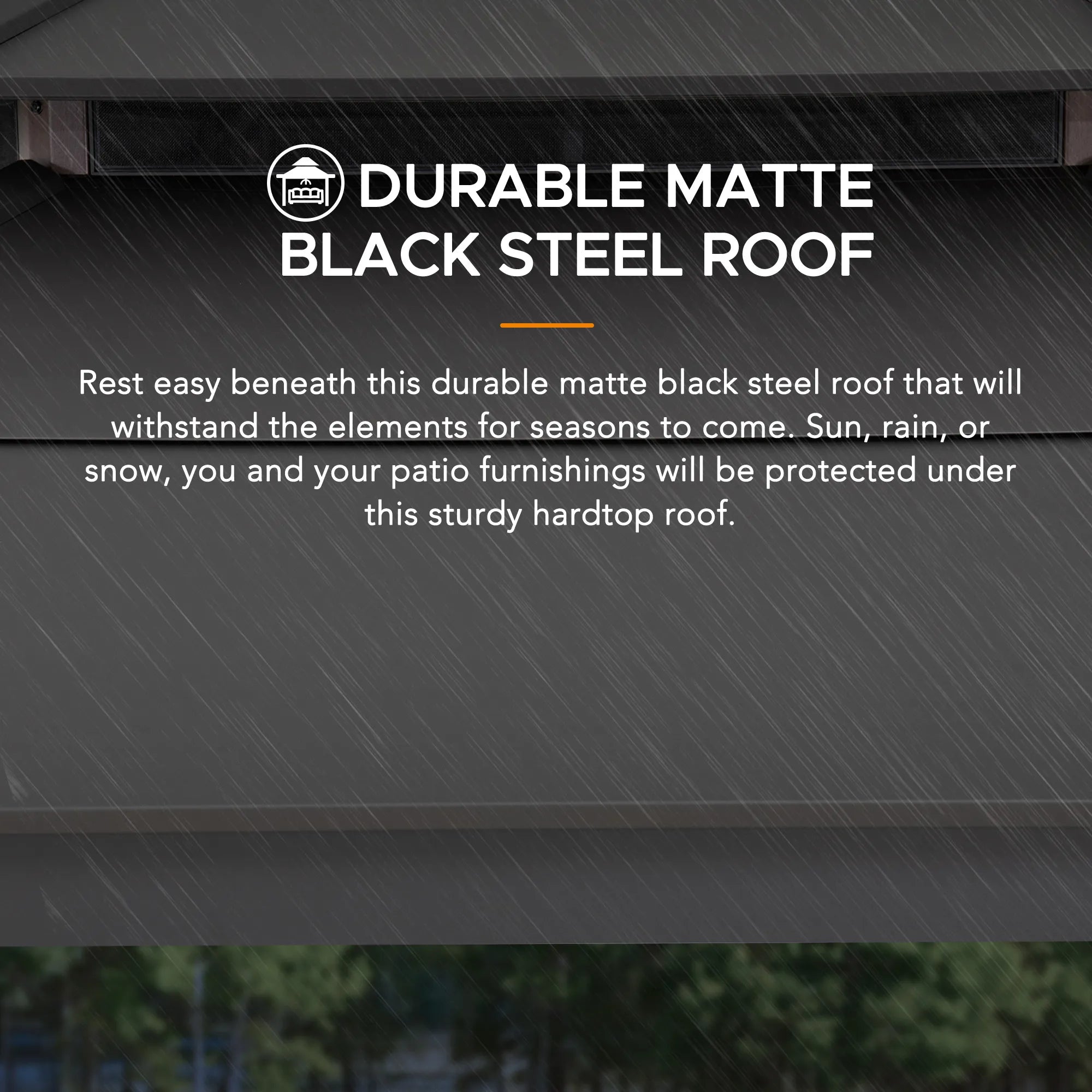 SUNJOY 13x15 Hexagon Steel Roof Hardtop Gazebo with 6 Solar Lights and Woodgrain Aluminum Posts 