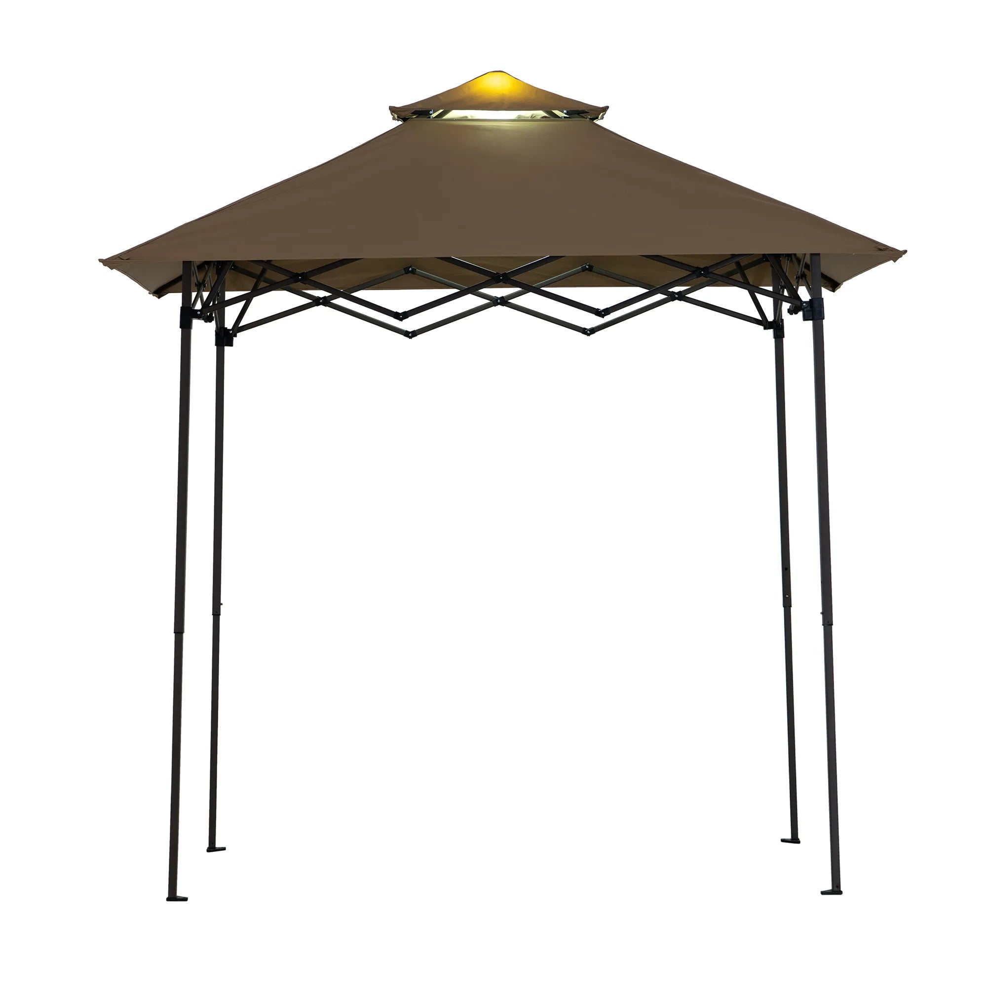Tonnelle grillagée pliante SUNJOY 5x8 avec éclairage LED magnétique et sac de transport - Marron